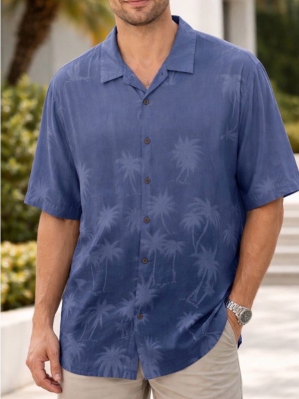Batik Bay Casual Button Down Hawaiian Shirt with Tropical Pattern Size 2XB
